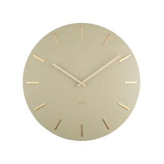 Olivově zelené nástěnné hodiny Karlsson Charm, ø 45 cm