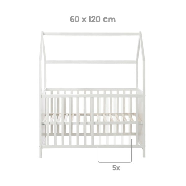 Bílá postýlka 60x120 cm – Roba-image-3