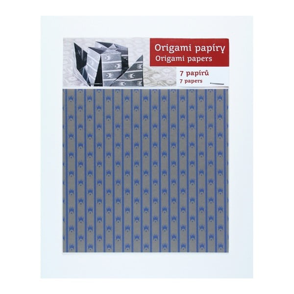 Modro-šedé origami papíry Calico 