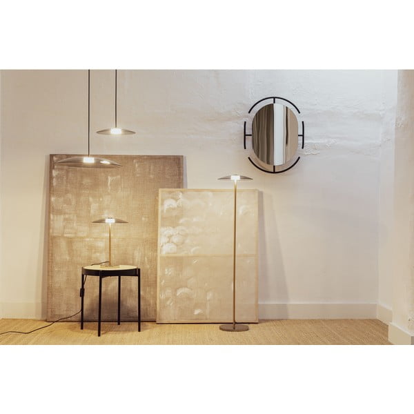 Šedá/ve zlaté barvě LED stmívatelná stojací lampa se skleněným stínidlem (výška 132 cm) Float – Zuiver-image-2