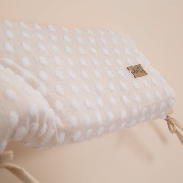 Béžový mantinel do postýlky s příměsí bavlny 170 cm Frosty Almond – Roba-image-3