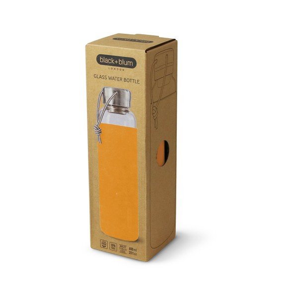 Skleněná láhev na vodu s oranžovým silikonovým obalem Black + Blum G-Bottle, 600 ml-image-2