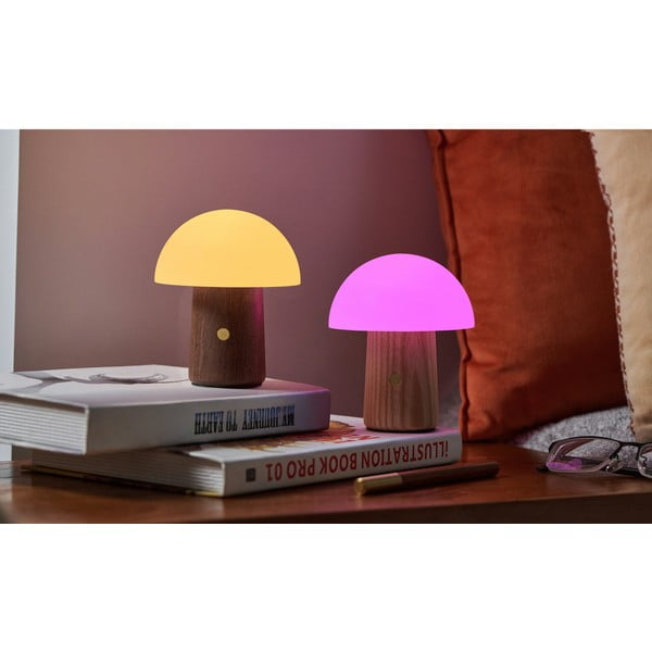 Bílá/v tmavě přírodní barvě LED stolní lampa (výška 12,5 cm) Alice Mushroom – Gingko-image-1