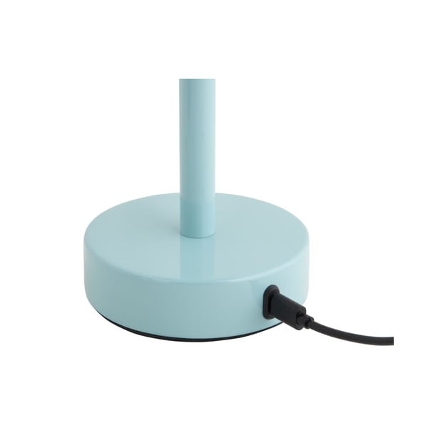 Světle modrá LED stolní lampa s kovovým stínidlem (výška 24,5 cm) James – Leitmotiv-image-4