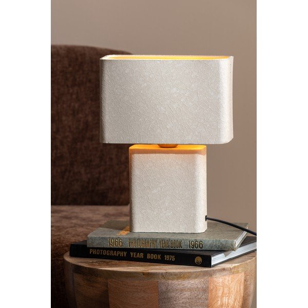 Béžová kovová stolní lampa (výška 33 cm) Boaz Recto – Leitmotiv-image-1