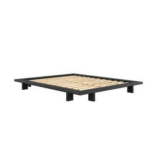 Černá dvoulůžková postel z borovicového dřeva s roštem 160x200 cm Japan – Karup Design