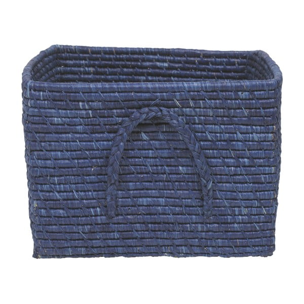 Tmavě modrý košík z rýžových vláken, 35 cm