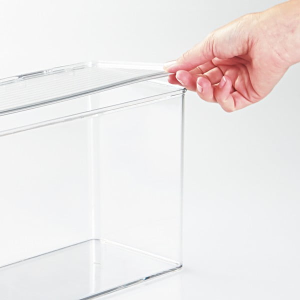 Průhledný úložný box s víkem iDesign, 14,5 x 34 cm-image-1