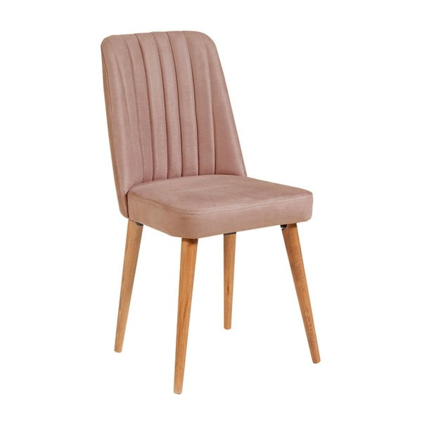 Světle růžová sametová jídelní židle Stormi Sandalye – Kalune Design