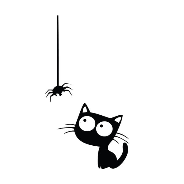 Samolepka Ambiance Cat And Spider-image-1
