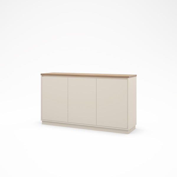 Béžová komoda v dekoru dubu 152x84x40 cm Loreta – Marckeric-image-3