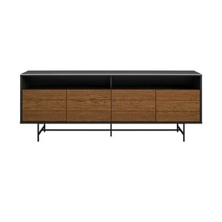 Černý TV stolek v dekoru dubu 157x58 cm Reznor - Støraa