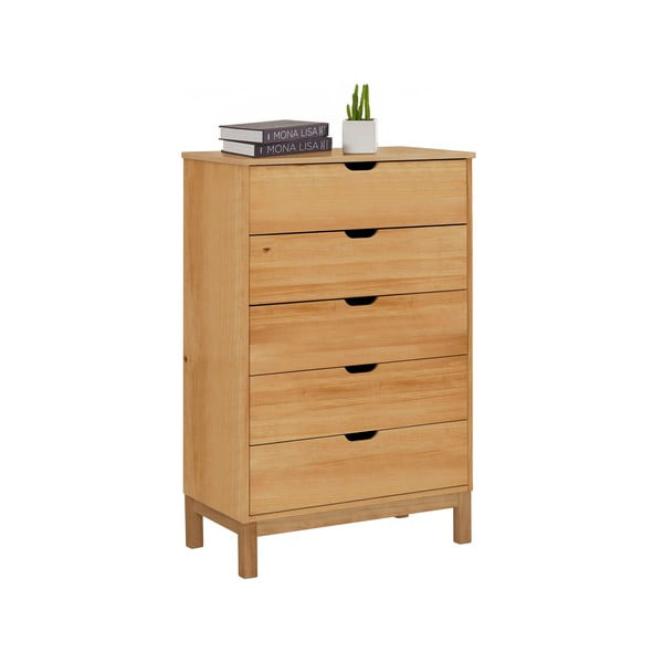 Vysoká komoda z borovicového dřeva v přírodní barvě 113x39 cm Post – Støraa-image-2