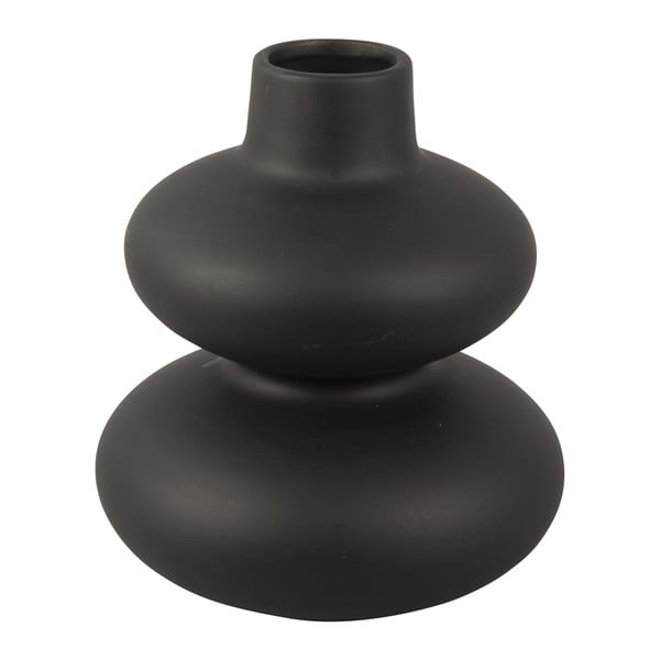 Černá keramická váza Karlsson Circles, výška 19,4 cm