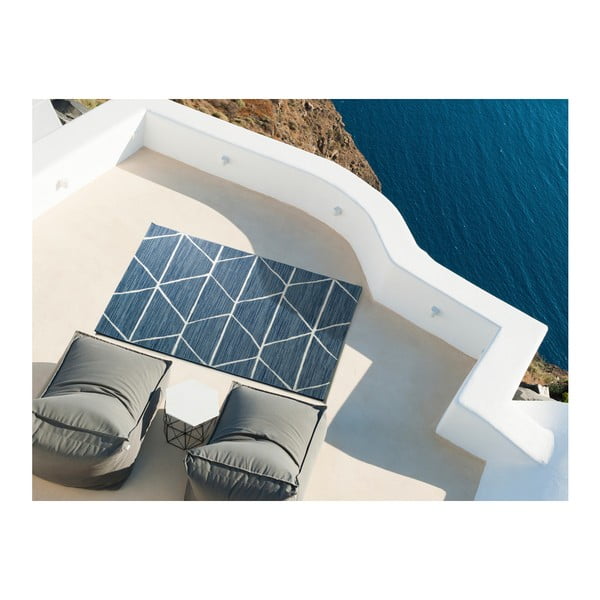 Modrý venkovní koberec Universal Elba Geo, 60 x 110 cm-image-2