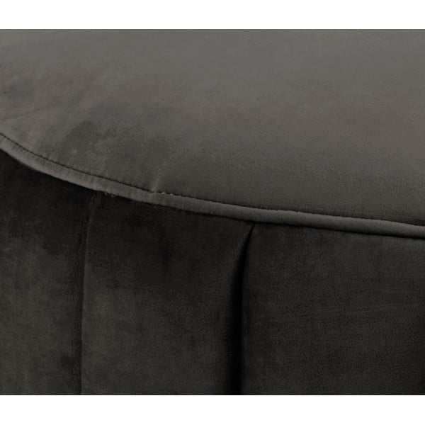 Hnědošedý sametový puf Actona Doria, ⌀ 60 cm-image-1