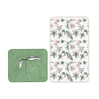 Bílo-zelené koupelnové předložky v sadě 2 ks 60x100 cm – Mila Home
