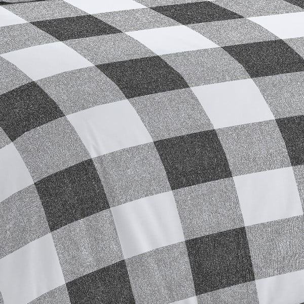 Bílo-šedé povlečení 200x135 cm Bold Check - Cloudsoft-image-3
