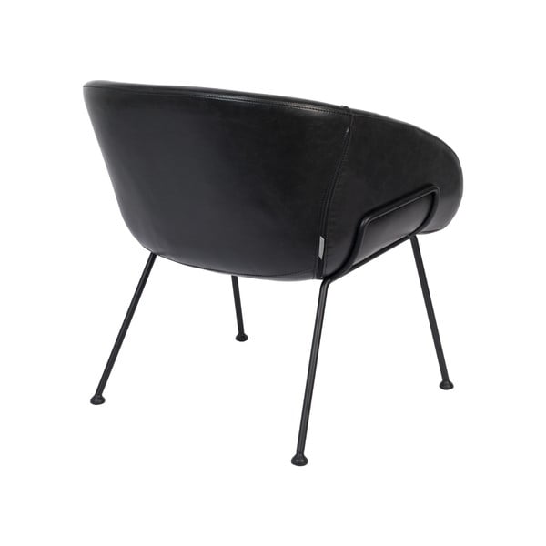 Černé křeslo z imitace kůže Zuiver Feston-image-4