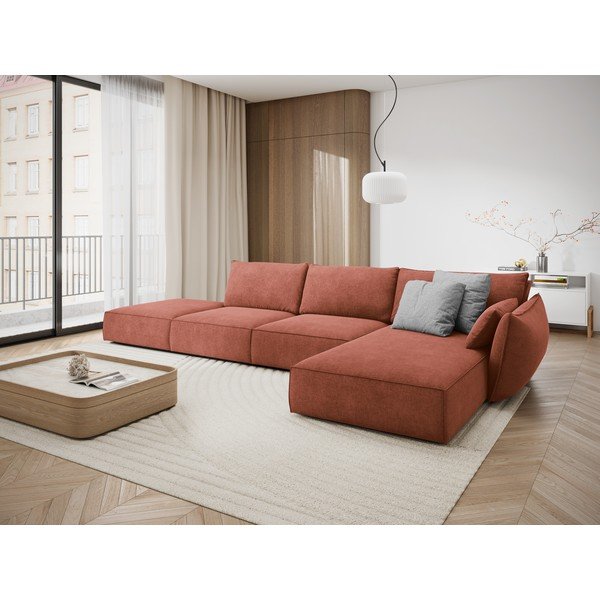 Červená rohová pohovka (pravý roh) Vanda – Mazzini Sofas-image-1