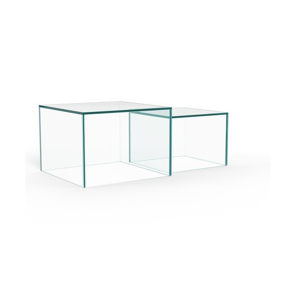 Skleněné konferenční stolky v sadě 2 ks 50x50 cm Dice – Actona-image-4