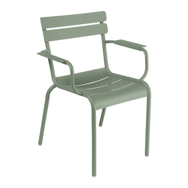 Šedozelená zahradní židle s područkami Fermob Luxembourg