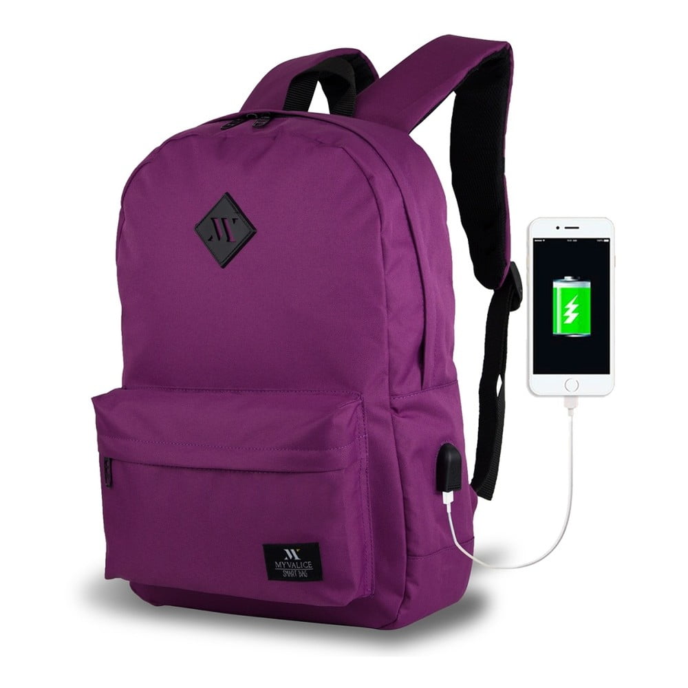 Fialový batoh s USB portem My Valice SPECTA Smart Bag