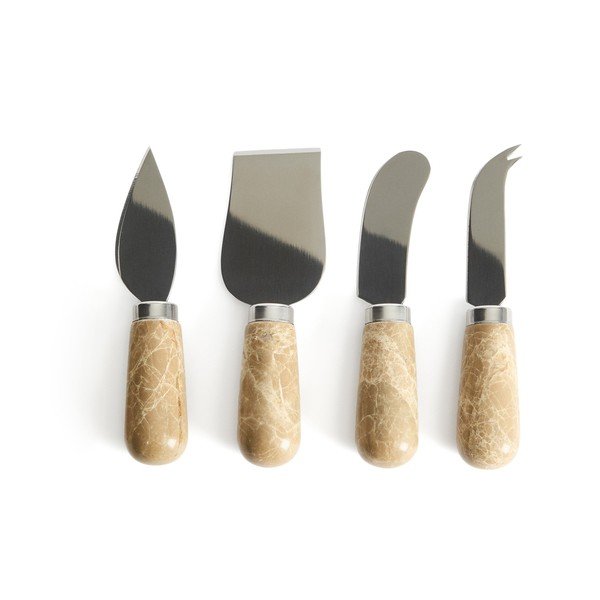 Nože v sadě 4 ks na sýr z nerezové oceli Adoma – Kave Home