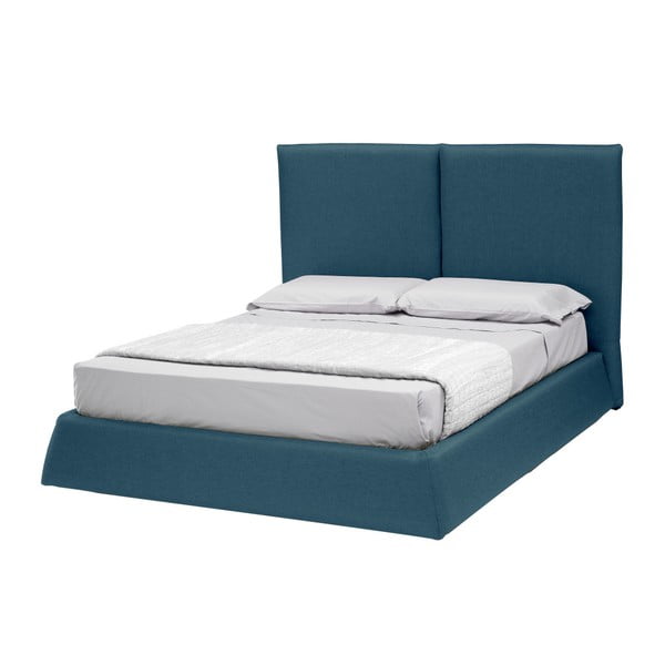 Modrá dvoulůžková postel s úložným prostorem 13Casa Ofelia, 160 x 190 cm