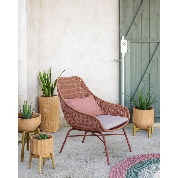 Terakotový květináč na dřevěném podstavci Kave Home Denpasar, ⌀ 33 cm-image-3