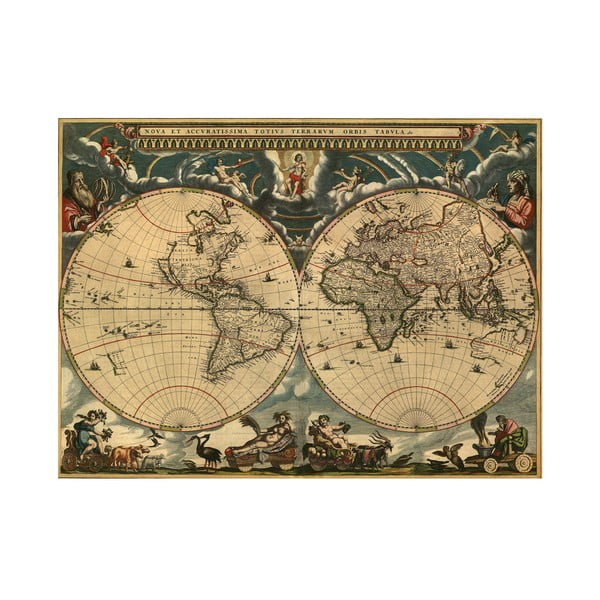 Fotoobraz Mapa Světa, 80x60 cm