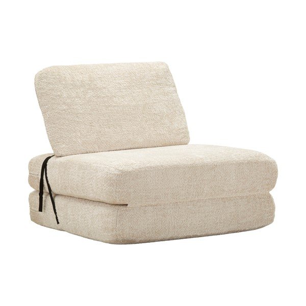 Bílé rozkládací křeslo z textilie bouclé Faster – Mauro Ferretti