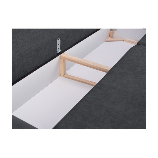 Tmavě šedá rozkládací třímístná pohovka s úložným prostorem Mazzini Sofas Orchid-image-3