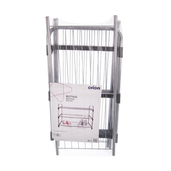 Kovový stojan na boty ve stříbrné barvě – Orion-image-3