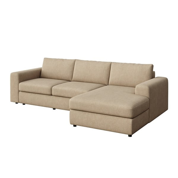 Světle hnědá sametová rohová pohovka (pravý roh/s lenoškou) Baga – Rodier-image-2