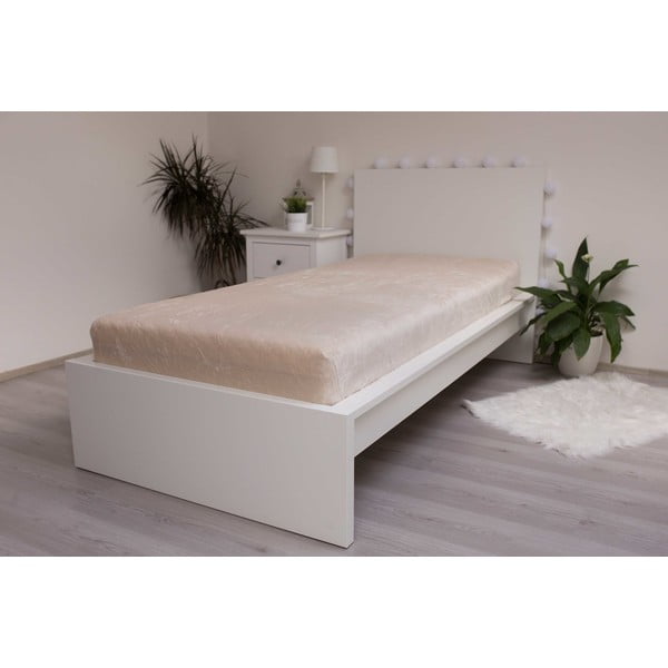 Krémové napínací prostěradlo z mikroflanelu 90x200 cm Basic – Jerry Fabrics-image-2