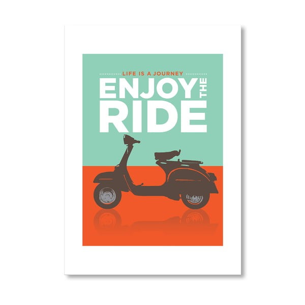 Autorský plakát Enjoy the Ride Vespa