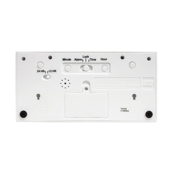 Bílé digitální hodiny s budíkem LEGO® Brick-image-1