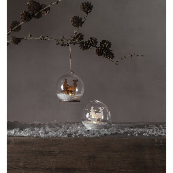 Světelná dekorace s vánočním motivem v přírodní barvě ø 8 cm Fauna – Star Trading-image-2