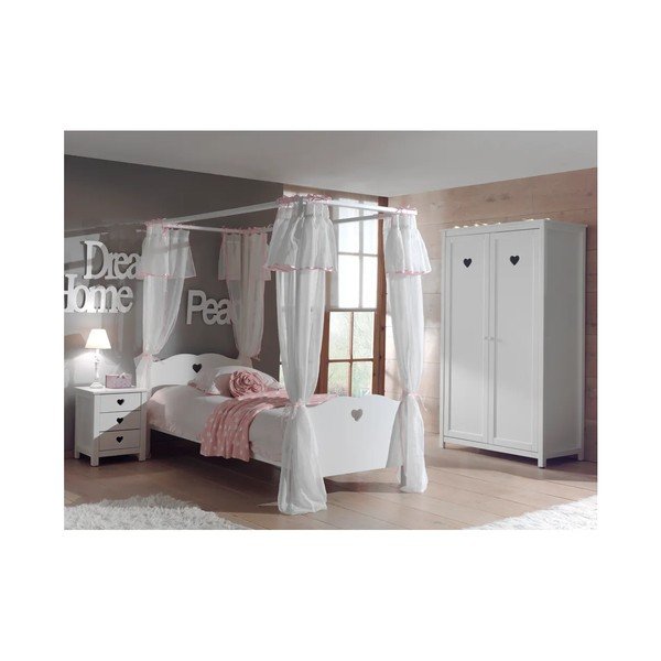 Bílá dětská postel s nástavcem na nebesa Vipack Amori-image-2