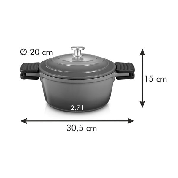 Hrnec s pokličkou s nepřilnavým povrchem na indukci 2.7 l Bordeaux – Tescoma-image-3