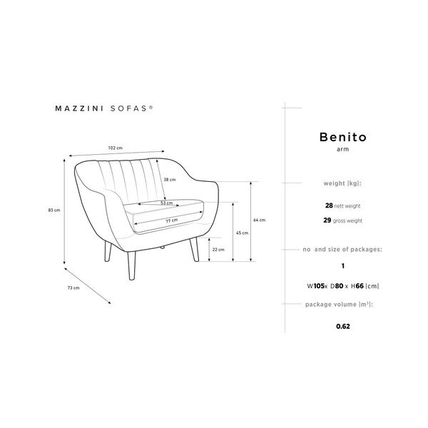 Modré křeslo Mazzini Sofas Benito Floral-image-2