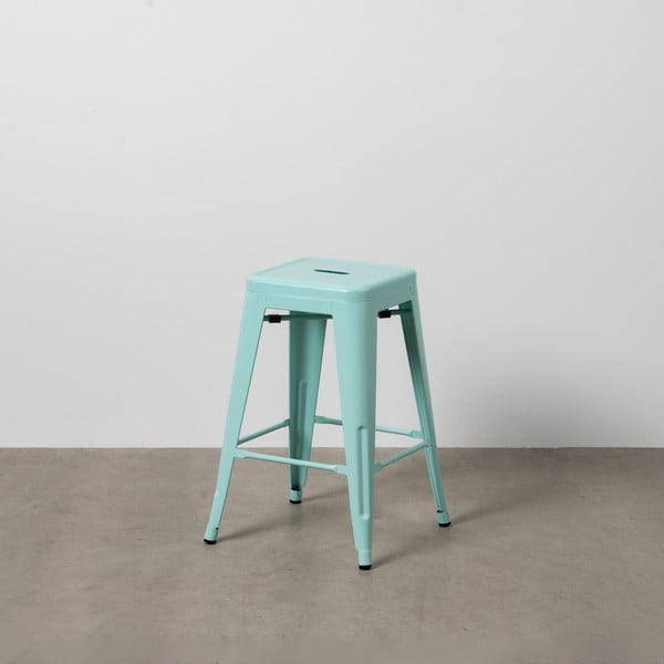Tyrkysové kovové barové stoličky v sadě 2 ks (výška sedáku 61 cm) – Ixia-image-1