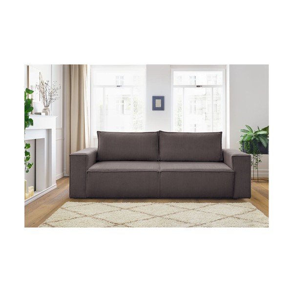Taupe manšestrová rozkládací pohovka 245 cm Nihad – Bobochic Paris-image-4