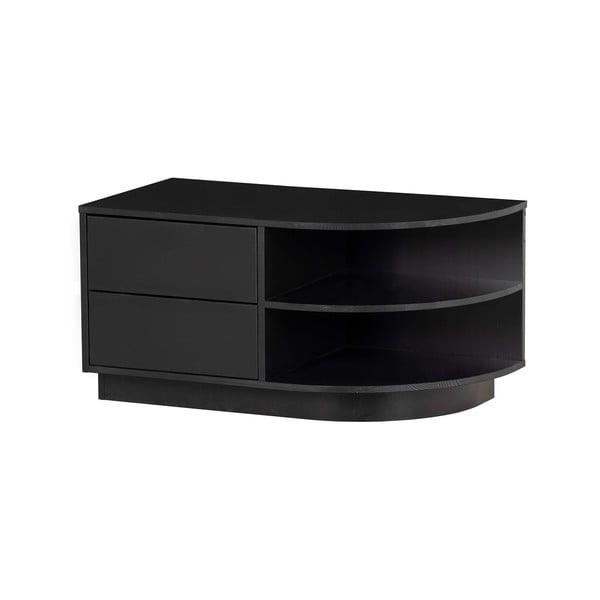 Černý modulární TV stolek z borovicového dřeva 78x40 cm Finca – WOOOD-image-2