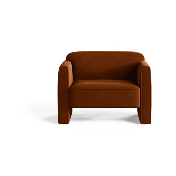Sametové křeslo v terakotové barvě Abby – Micadoni -image-1