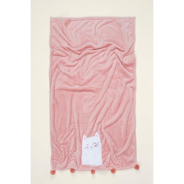 Růžová bavlněná dětská deka 75x120 cm Kitty – Mijolnir-image-1