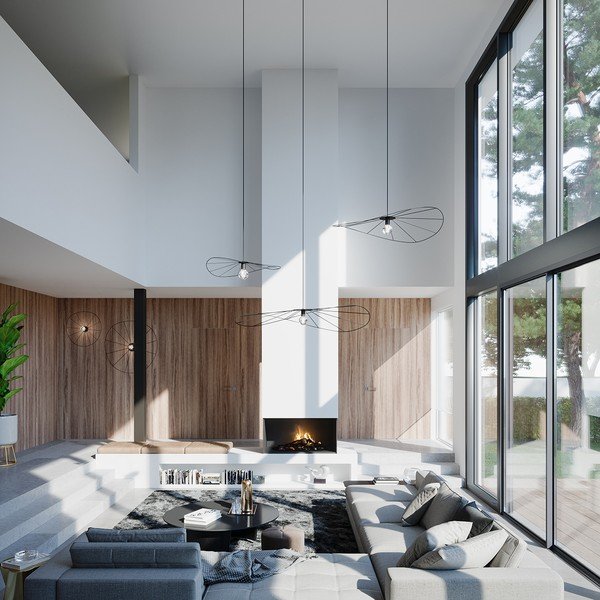 Černé závěsné svítidlo ø 140 cm Elliot – Sollux-image-4