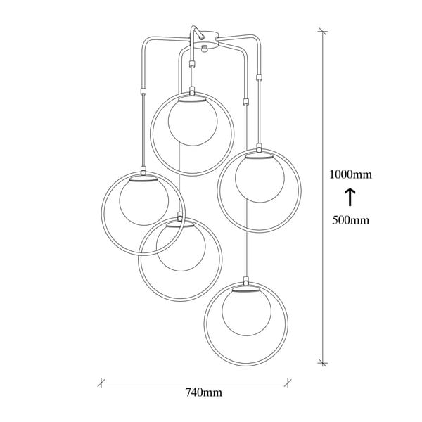 Černé kovové závěsné svítidlo Opviq lights Satyros-image-3