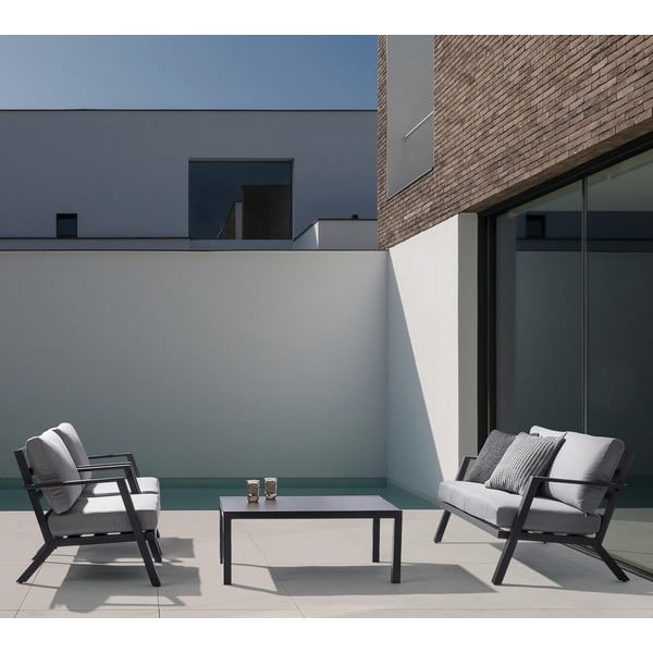 Šedý hliníkový zahradní lounge set pro 4 Harley   – Bizzotto-image-1